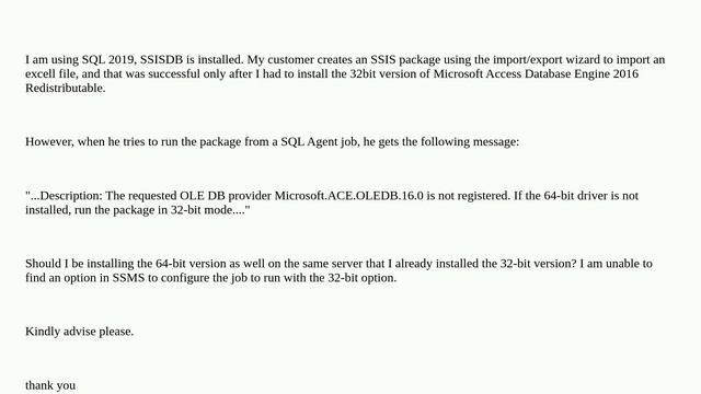 Dba: The 'Microsoft.ACE.OLEDB.16.0' provider is not registered on the local machine смотреть онлайн