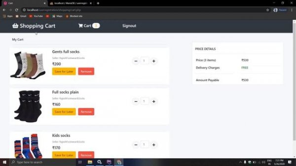 Introduction to web technology and database management system || Footwear and socks website