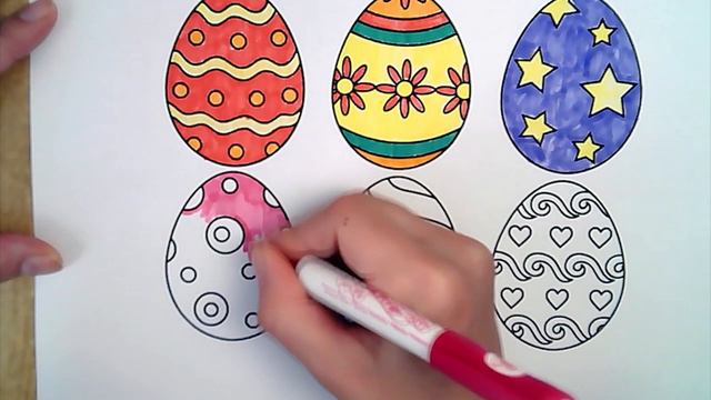 Великденски яйца - Картинка за оцветяване смотреть онлайн