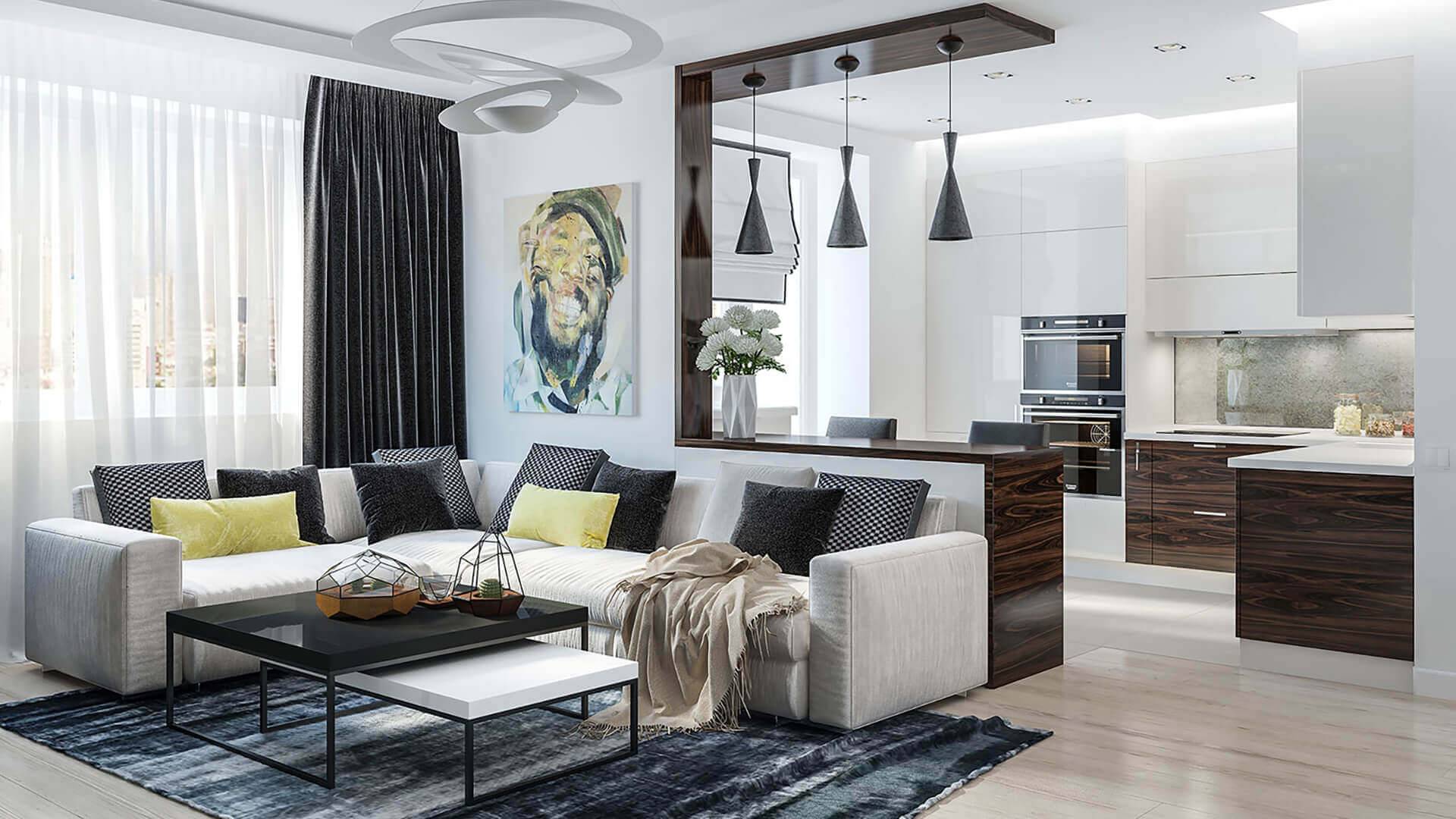 Совмещенная кухня гостиная. Что нужно учесть при такой планировке? смотреть онлайн