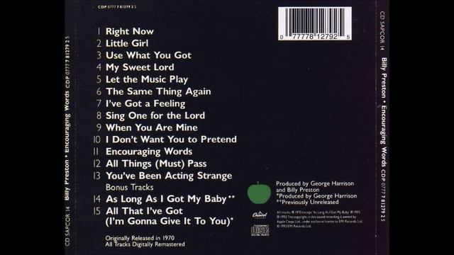 Billy Preston - Encouraging Words - 1970 - Full Album