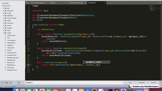 Laravel 8 E-commerce Tutorial | Integrate Wishlist | Show Products in User Wishlist Page смотреть онлайн