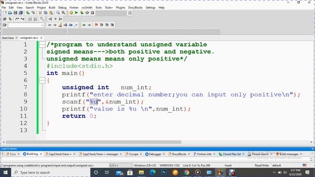 Qualifier unsigned number in c program(part_12) смотреть онлайн