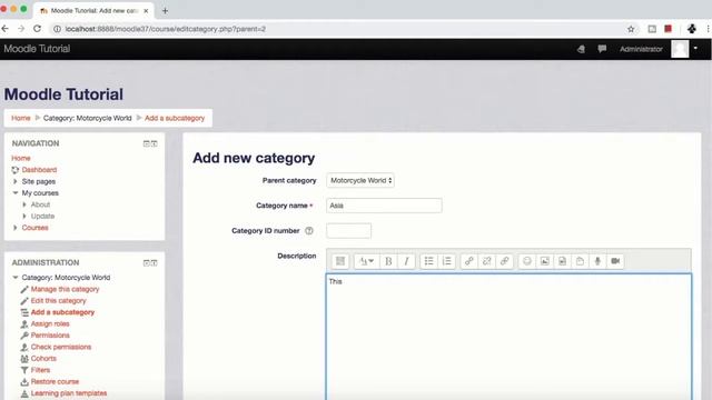 How to add a Sub Category in Moodle as an Admin Tutorial 6 смотреть онлайн