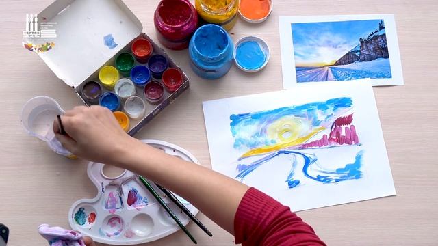 Пейзаж Акриловыми Красками смотреть онлайн