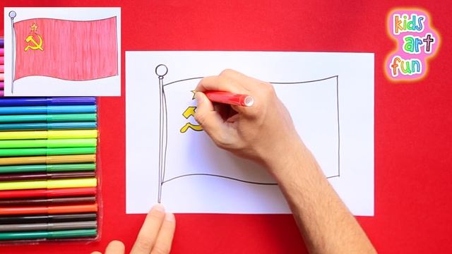 How to draw the USSR / Soviet Union Flag смотреть онлайн