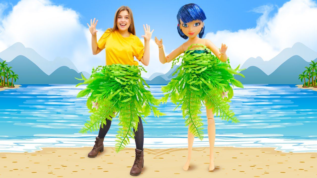 Кукла Леди Баг на пляже ищет свою одежду! Смешное видео для девочек Тойклаб - Игры в куклы смотреть онлайн
