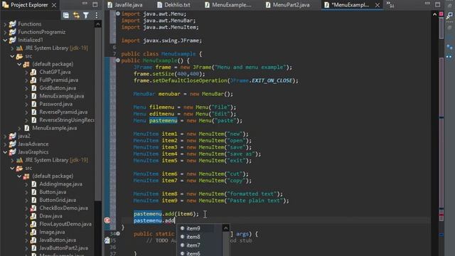 Menu program in java using java graphics смотреть онлайн