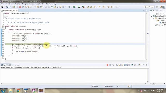 How to convert streams to other data sources? | Streams in Java 8 смотреть онлайн