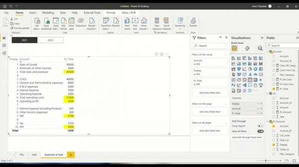 Power BI Profit & Loss Statement: Create & Format P&L Reports with Table Visuals | 2023 Tutorial