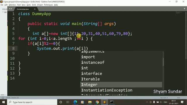 Sum of even number in array || Shyam Sundar смотреть онлайн