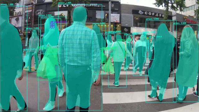 Busy pedestrian crossing - Mask R-CNN Demo смотреть онлайн