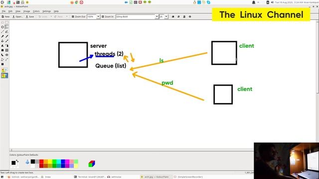 x20e MultiClient TCP Server wt pthreads mutex syncd P-3 | Code-walk of Viewer code | Sekhar Pariga смотреть онлайн
