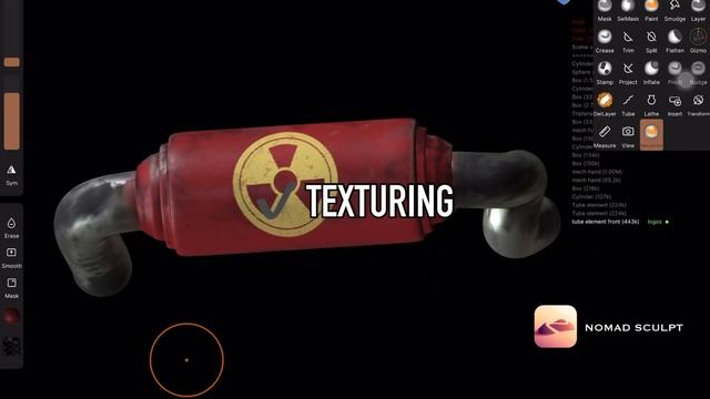 HARD SURFACE SCULPTING TUTORIAL preview NomadSculpt смотреть онлайн