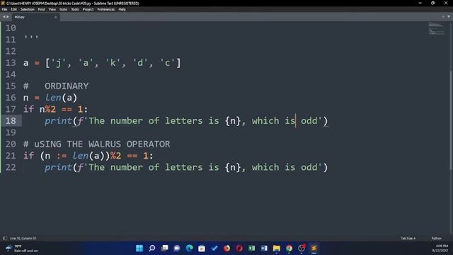 Walrus Operator in python смотреть онлайн