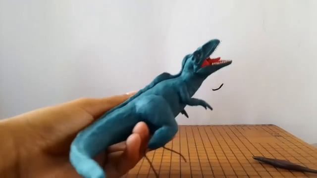 GIGANOTOSAURUS VS T-REX AND THERIZINOSAURUS With CLAY/PLASTILINA. Batalla Final