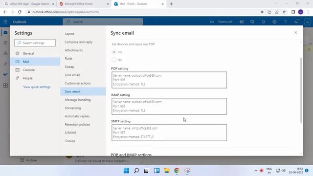 How To Check Office 365 Webmail On Pop Imap Smtp Outlook Server And Port Settings
