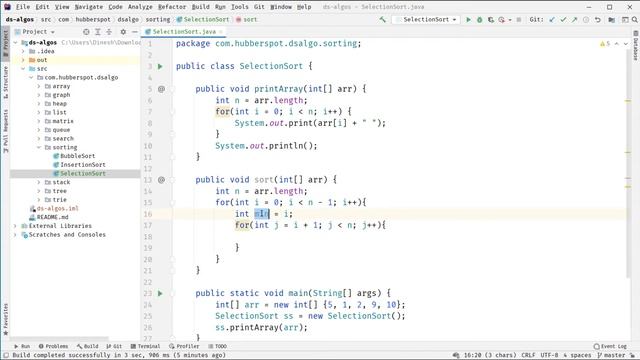 Selection Sort Algorithm in Java (Part 3) | Implementation | Data Structures and Algorithms смотреть онлайн