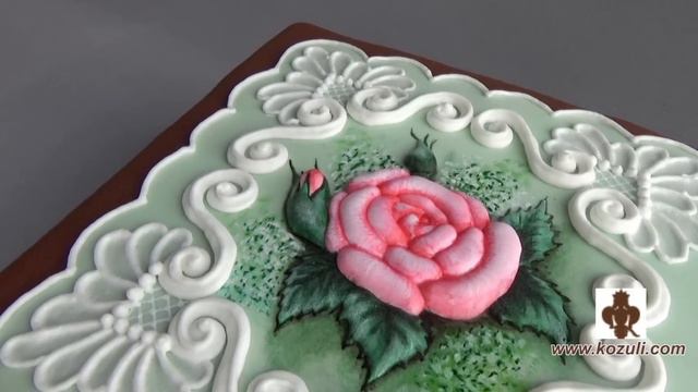 Айсинг. Объемная заливка (не пайпинг). АНОНС МК Пряничная шкатулка на www.kozuli.com смотреть онлайн