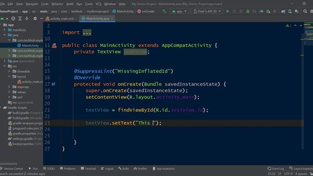 TextView android studio tutorial - 03 смотреть онлайн