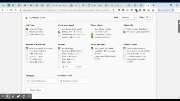 Как новичку подбирать клиентов и заказы на Upwork (апворк) #1