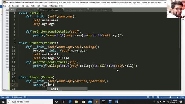 hierarchical inheritance in python смотреть онлайн