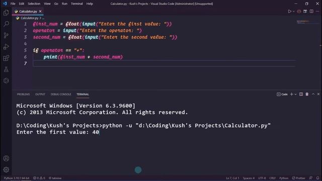 Simple Calculator with Python || Code with Kush смотреть онлайн