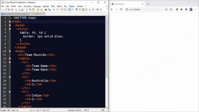How to Create horizontal header for a table in HTML смотреть онлайн