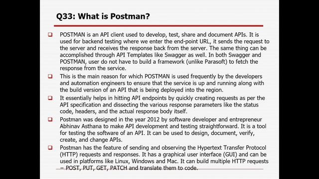 Second Set of 25 Real Time API Testing with Postman Interview Question & Answers смотреть онлайн