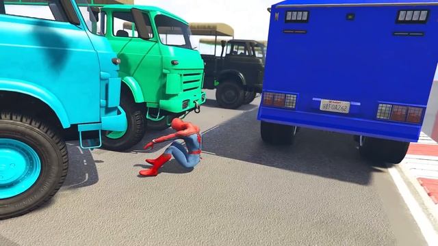 Epic Exciting Monster Truck Stunt Race Challenge GTA 5 on Amazing Sports Cars Truks With Superheroe смотреть онлайн