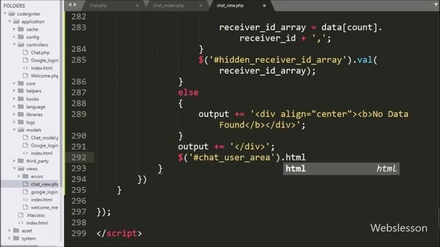 Chat Application in Codeigniter - Load Chat User смотреть онлайн