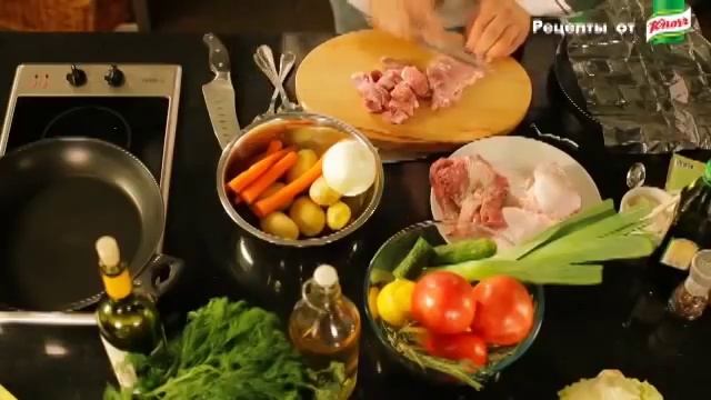 Рецепт жаркого из курицы и свинины смотреть онлайн