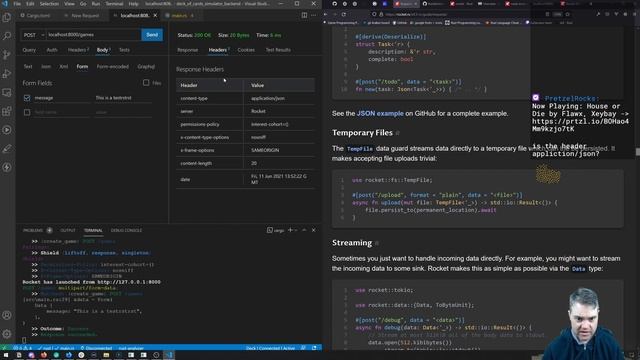 Deck of Cards Simulator day 4 - Rocket Rust Web Server смотреть онлайн