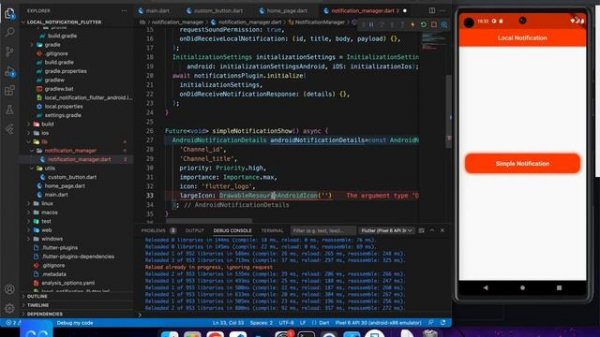 Flutter Local Push Notification For Android & IOS | Flutter 3 | With Icon | Tutorial
