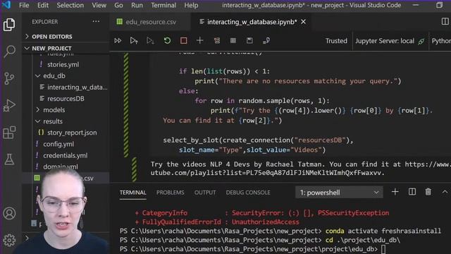 Rasa Livecoding: Connecting your Rasa Assistant to a Database смотреть онлайн