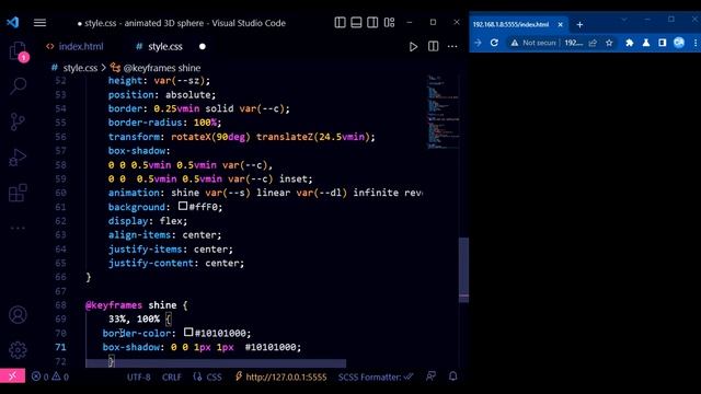 CSS Animation | Animated 3D LIGHT SPHERES HTML CSS | CSS 3D Animation Effects смотреть онлайн