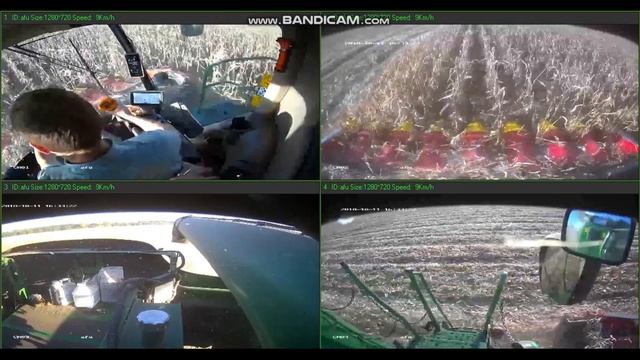 Комбайн - 4 камеры уборка урожая