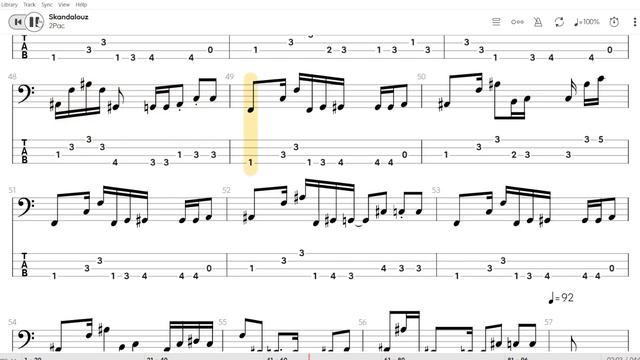 2Pac - Skandalouz (Bass TAB)