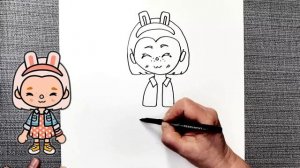 Как нарисовать персонажа Тока Бока | Рисуем вместе Тока Бока девочку
