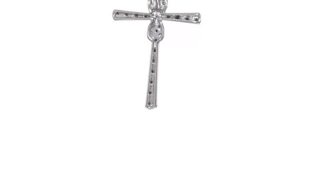 14k White Gold Black and White Real Diamond Infinity Cross Chain Slide смотреть онлайн