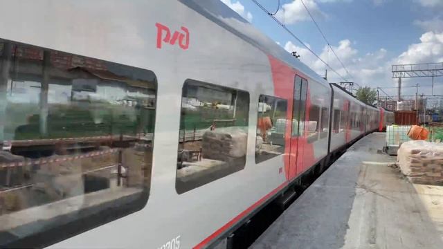 Электропоезд ЭС1-022 и ЭС1-037 «Ласточка» станции Голицыно до Белорусского вокзала. 03.08.2023. смотреть онлайн