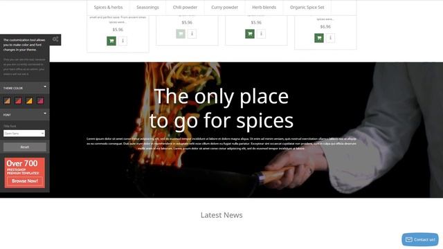 spicy flavour shop cook pepper salt powder blend cinnamon dried herbs Website Template - 52962 смотреть онлайн