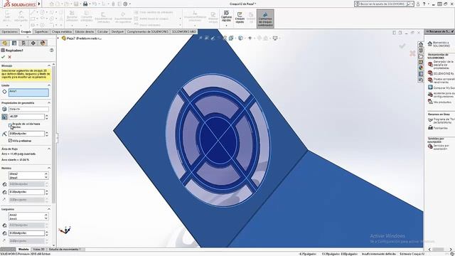 sheet metal RESPIRADERO en SOLIDWORKS 2019 смотреть онлайн