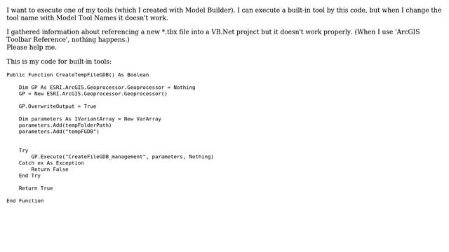 GIS: How can I execute my custom model's tools in VB.Net? смотреть онлайн