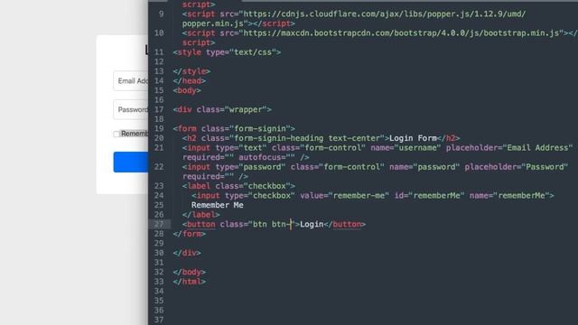 HTML & CSS Login Form with Bootstrap 4 смотреть онлайн
