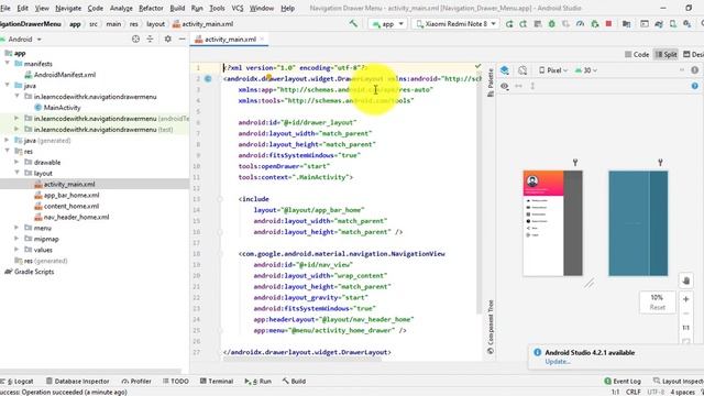 Android Navigation Drawer Menu Material Design | Android studio || LearnCode With Rk смотреть онлайн