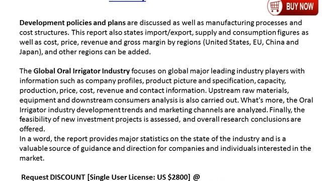 2016-2021 Global Oral Irrigator Industry Trends Survey and Prospects Report смотреть онлайн