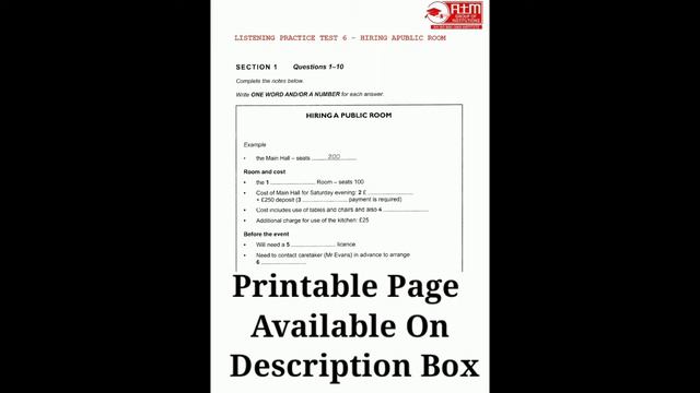 HIRING A PUBLIC ROOM(Printable Page & Link On Description)#ielTS #IMPLISTENI #NEWLISTENING #ATMINST смотреть онлайн