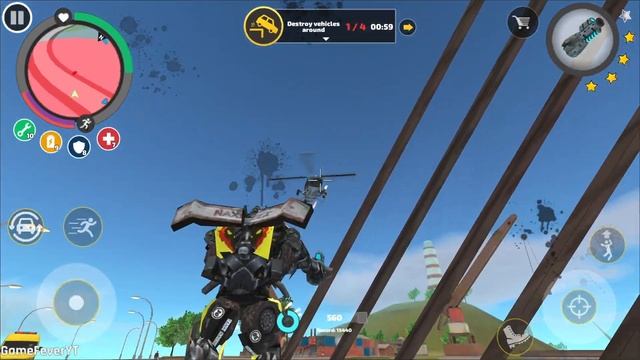 Rope Hero: Vice Town - (Transformer Monster Truck Fight Police Car Robot) Mad Joy Boss throw Boom смотреть онлайн
