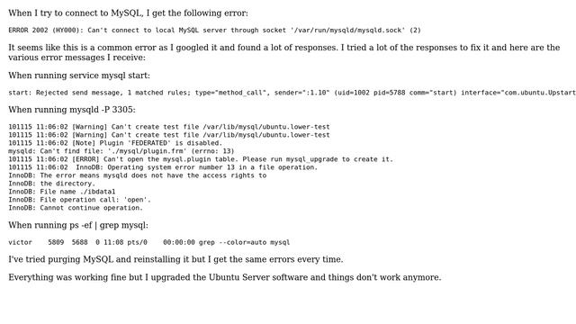 DevOps & SysAdmins: Upgraded Ubuntu, can't connect to MySQL server (2 Solutions!!) смотреть онлайн